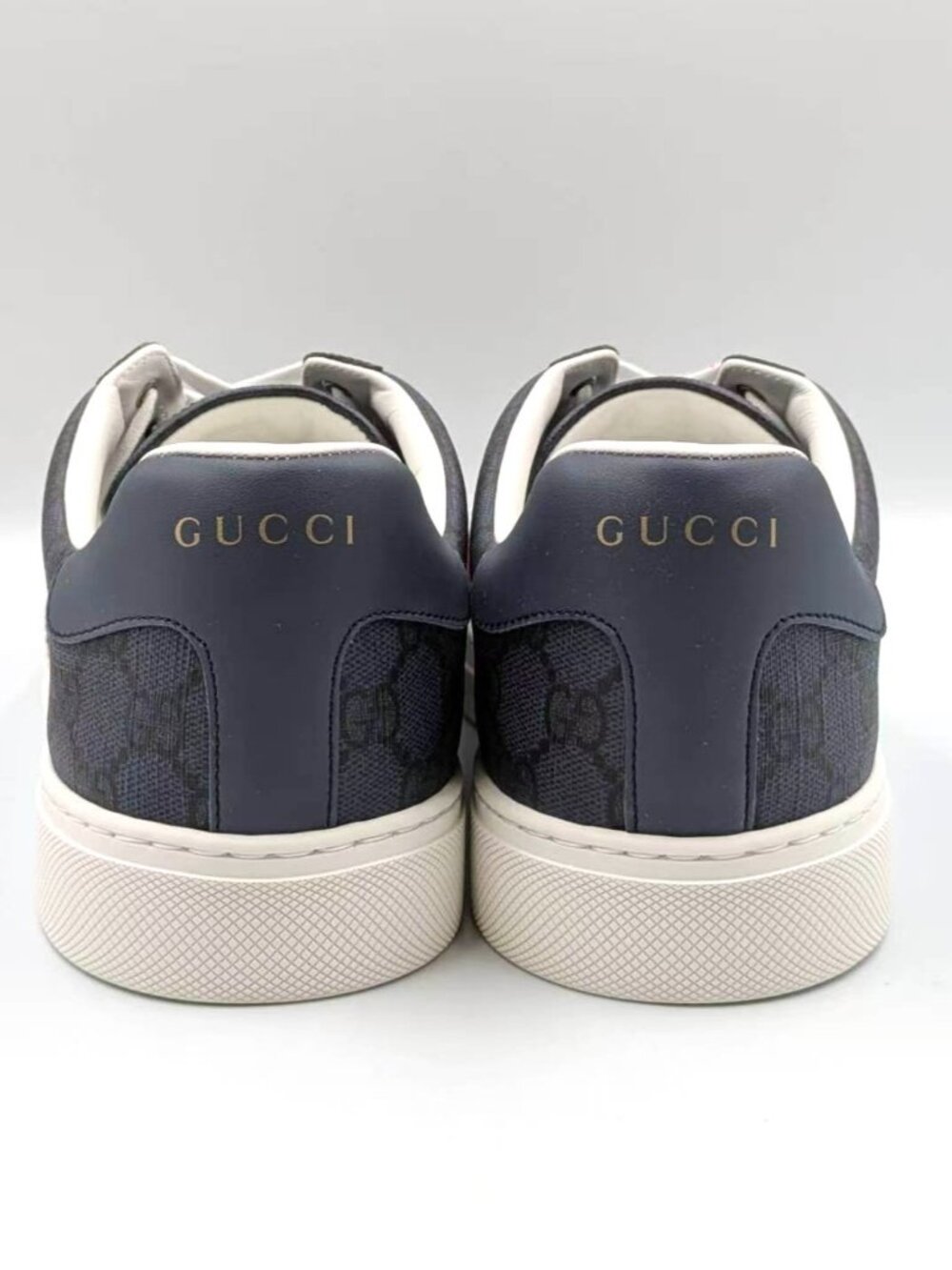 Gucci Men’s Ace GG Supreme Monogram Web Sneakers Dark Blue UK9.5 760775 - Picture 4 of 14